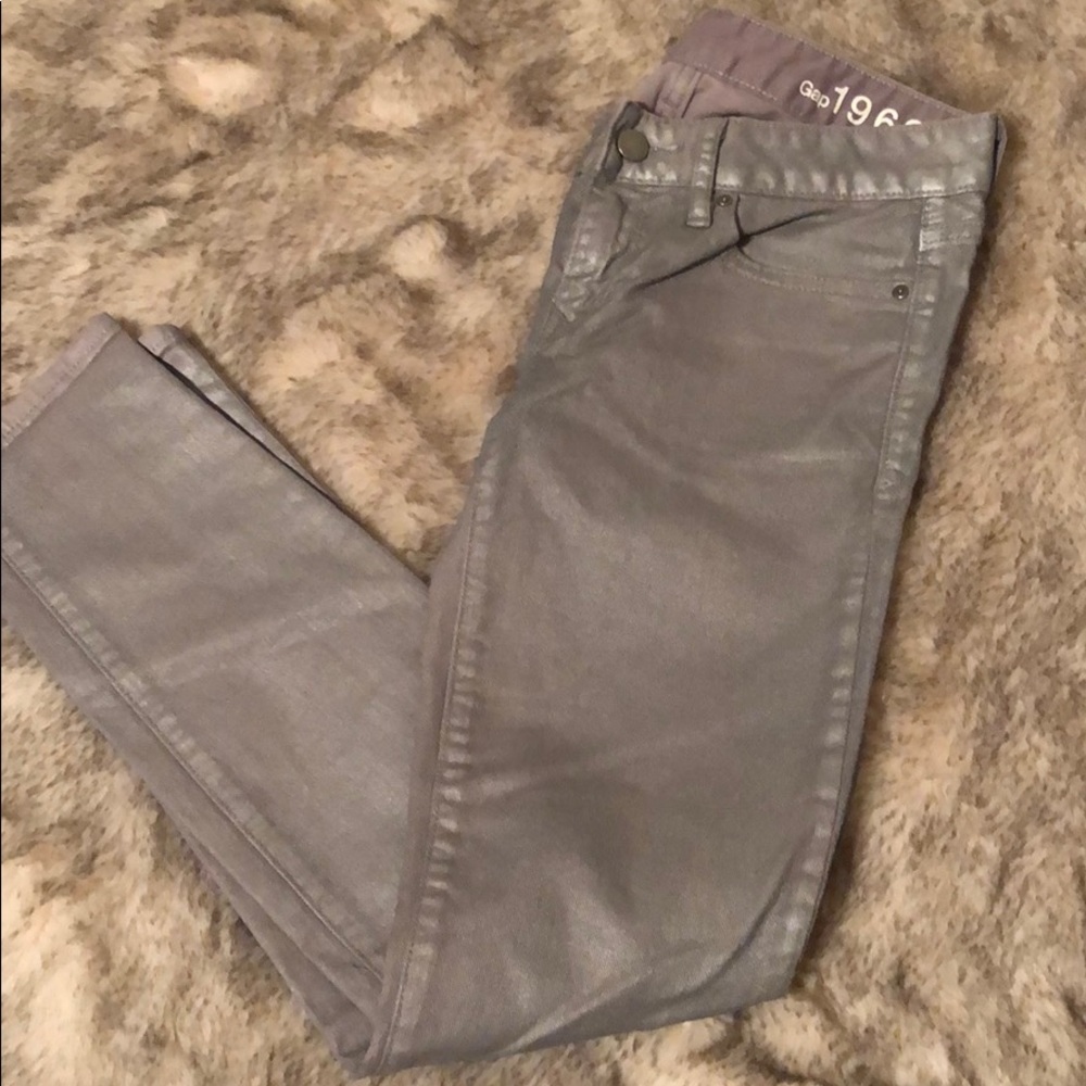 Gap coated wax jeans